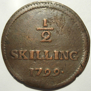 1799 Danish 1/2 Skilling Love Token - Folk Art