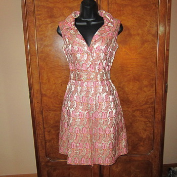Pink metallic lame 60's dress - Womens Clothing