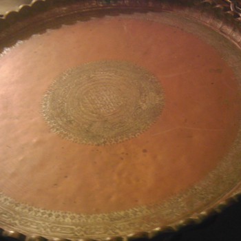 Antique copper platter 31.5"