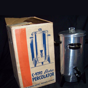 Vintage MIRRO C-9292 ELECTRIC COFFEE PERCOLATOR 22 Cup Working w/Original Box!