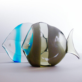 Fish sculptures Flavio Poli  (Seguso Vetri d'Arte, 1950s) - Art Glass