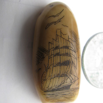 Scrimshaw on Ivory Tusk