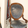 Low seat, high back velvet chairs