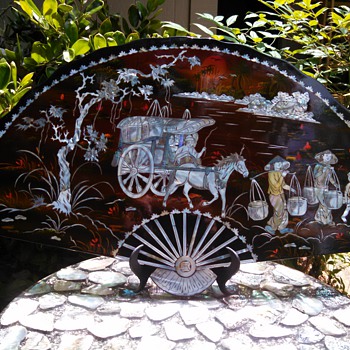 Mother of Pearl inlay "Fan" Japanese Art - Asian