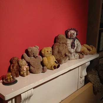 A Collection of old teddy bears