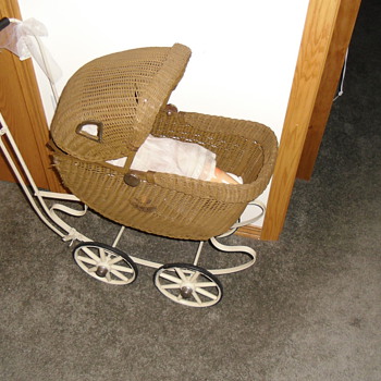 antique doll stroller and baby buggy - Dolls