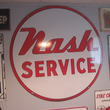 Nash Service double sided porcelain 42" mint - Advertising