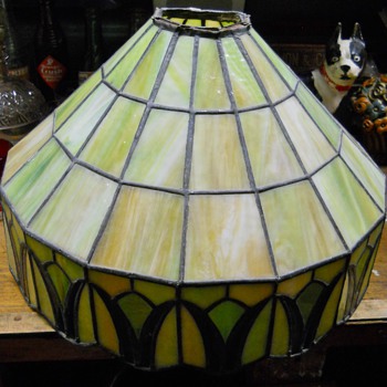 Antique slag glass lamp shade - Lamps