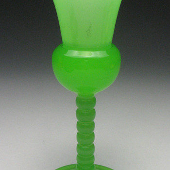 Mystery Piece Opaline Green Stem containing Uranium  Vaseline - Glassware