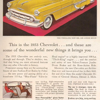 1953 - Chevrolet Bel-Air Advertisement