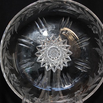 American Brilliant Cut Glass Dish Signed Sinclaire - Glassware