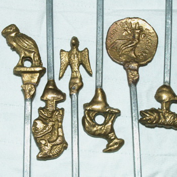 Vintage Ornate Brass Kabob Skewers - Kitchen