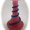 Pink Opaline Vase with Applied Lapis Colored Serpent, ca. 1850