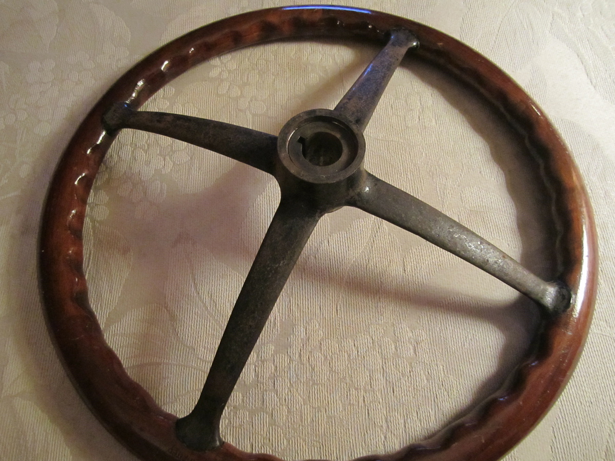 Early Wood Steering Wheel...Car ?? Train ?? Other Collectors Weekly