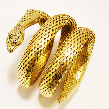 Vintage Whiting & Davis Triple Coil Snake Bracelet