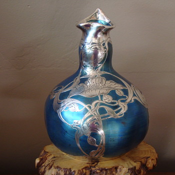 Loetz Heliotrope with Dark Blue and Silver? - Art Glass