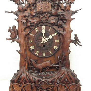 Very rare, Beha #552 quail table cuckoo clock, Triple fusee 8 day Ca.1865 - Clocks