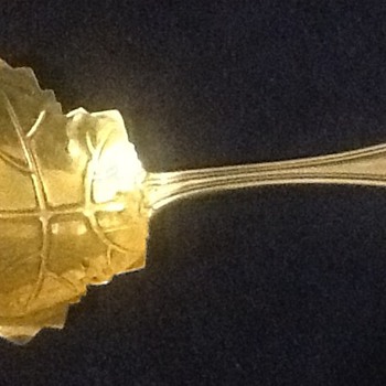 Antique Gorham, Patent 1855 Coin,Large Gold Gilt Spoon  