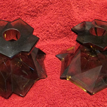 Ruba Rombic Dark Brown Glass Candlestick - Glassware