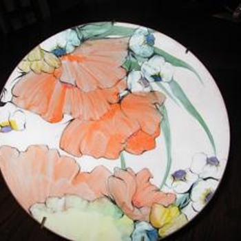 Bachrach enamel Art Plate - Art Glass