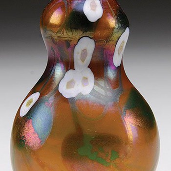  STEUBEN BROWN AURENE MILLEFIORI VASE 