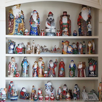Carved Wooden Russian Santas! - Christmas