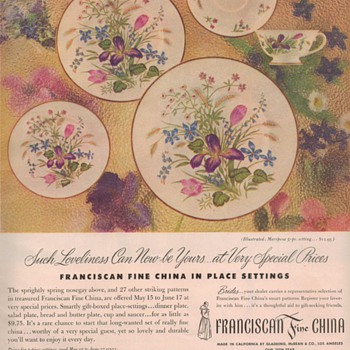 1950 Franciscan China Advertisement