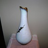 Gold trimmed and grey speckled vase