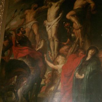 Amazing Huge Very Old Religious Oil Painting