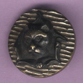 Vintage Steel Button; "Circus Cat"