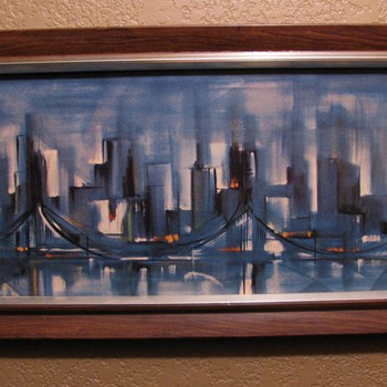 Vintage Ozz Franca Abstract Cityscape Print