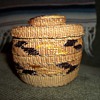 Miniature Tlingit Rattletop Basket with 4 colors used for Imbrication