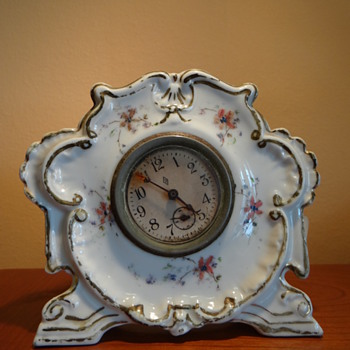 ANTIQUE PORCELAIN CLOCK - DATED MAY 29,1894 - Clocks