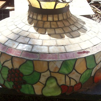 Old Stained Glass (?) Ceiling Light