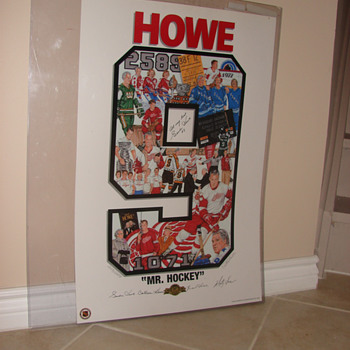 Gordie Howe signed Lithograph
