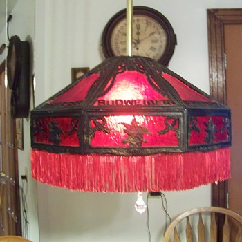 Budwieser ruby glass leaded shade