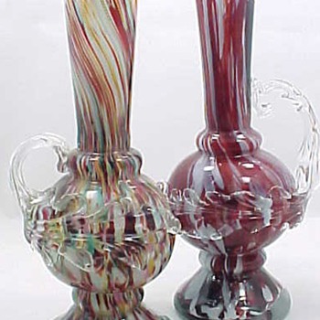Victorian Bohemian Ruckl Art Glass Ewer Collection from Joshua Goodwin - Art Glass
