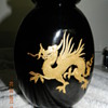 black crystal vase