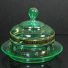 Enameled covered butter or cheese dish