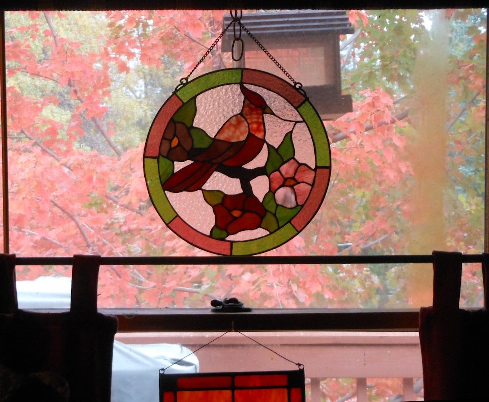 Stained Glass Hanging Piece with Cardinal Collectors Weekly