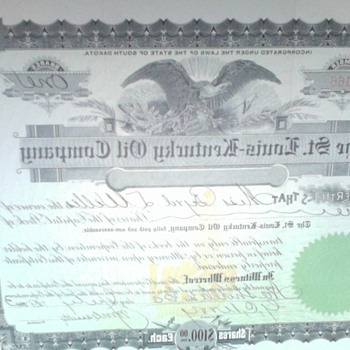 The  St.Louis Kentucky Oil COmpany - US Paper Money