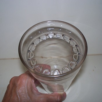 Old Glass Tumbler or Bottle with Strange Scalloped Rim Inside