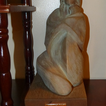 Mother and Child Wood Carving by G Rosi - Art Pottery