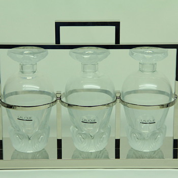 Lalique 3 Decanter Tantalus 1990, HAVE YOU SEEN ANOTHER? - Art Glass