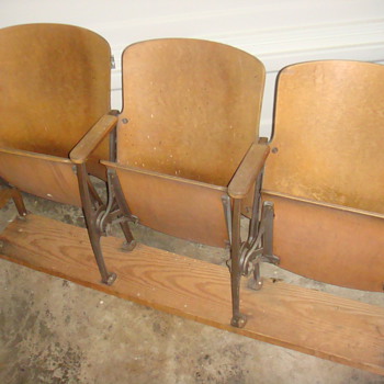 Vintage Antique Theater Chairs (set of 3) - Furniture