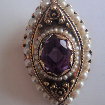 Stunning Victorian Amethyst (1880-1900)pin brooch - Fine Jewelry