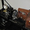 antique cameras, railroad lights, fire extinguisher