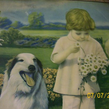 Old Lithograph that hung In My Grandmothers house . - Animals