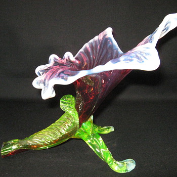 Gorgeous Kralik Art Glass Floriform Bud Vase Czechoslovakia circa 1900 - Art Glass