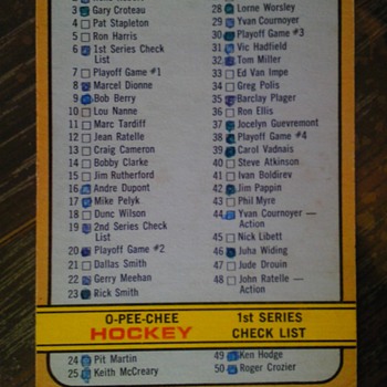 1st series opc check list